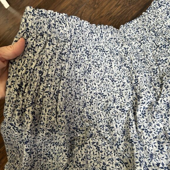 Madewell Smocked Pull-On Shorts in Florentine Floral Womens Medium Blue Airy - Picture 12 of 12
